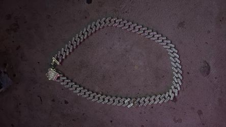 Iced Cuban Link Chain and watch