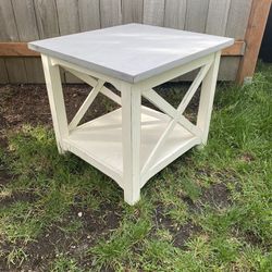 Wood Farmhouse Side Table  End Table Coffee Nightstand 