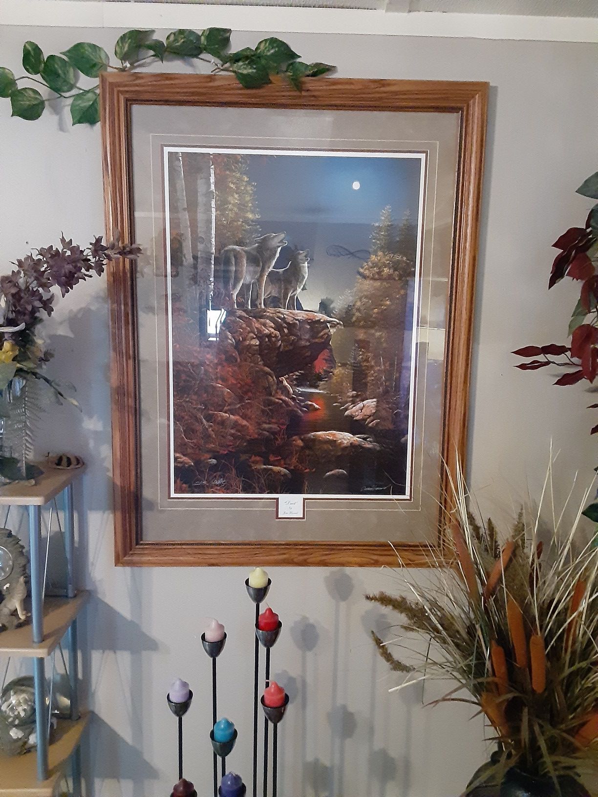 Picture and cowboy statues from hobby lobby.