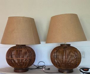 Vintage Ralph Lauren rattan lamps