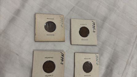 Lincoln pennies 1935S 36D 37D and 39S