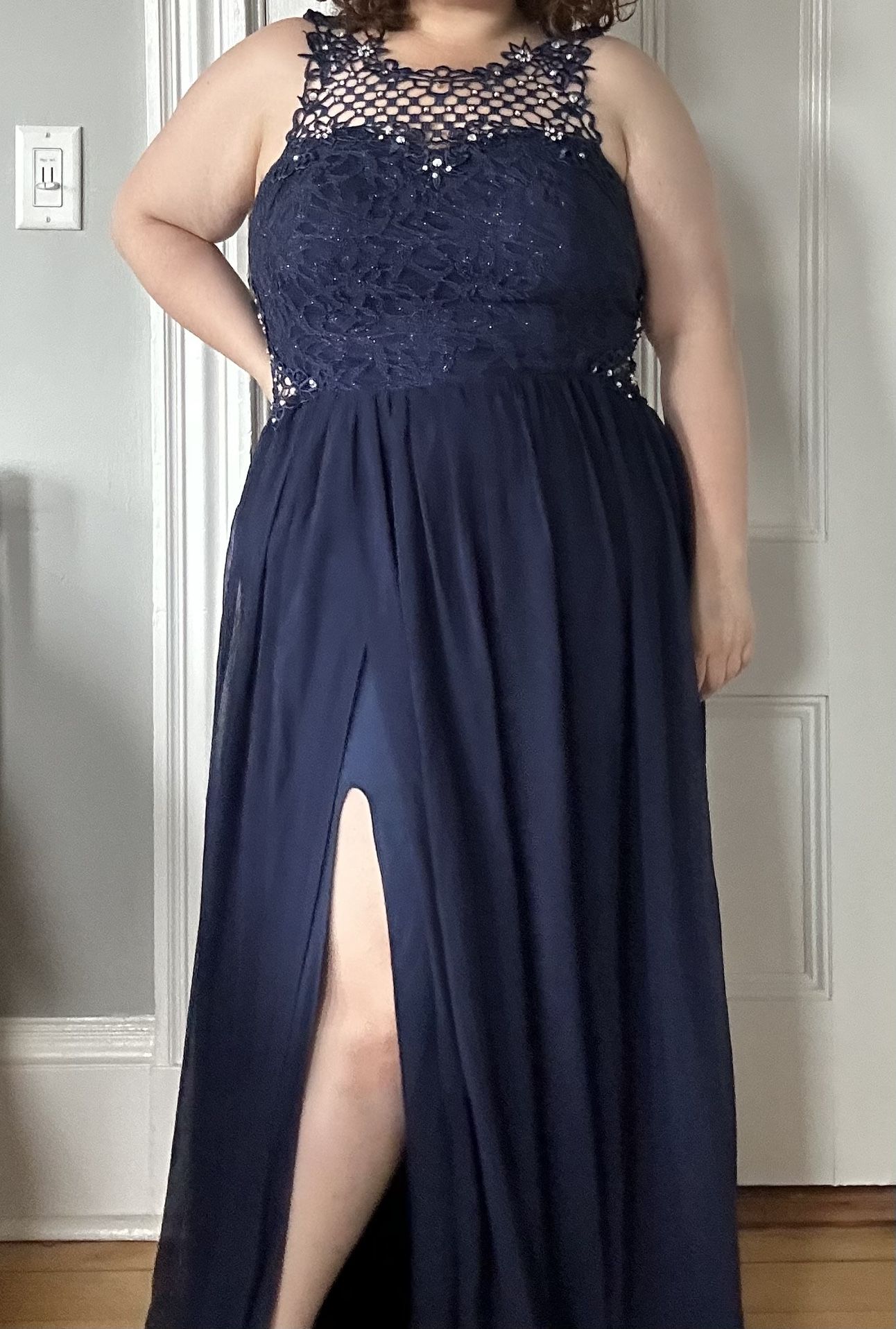 Navy Blue Event Dress Size 16W Citychic