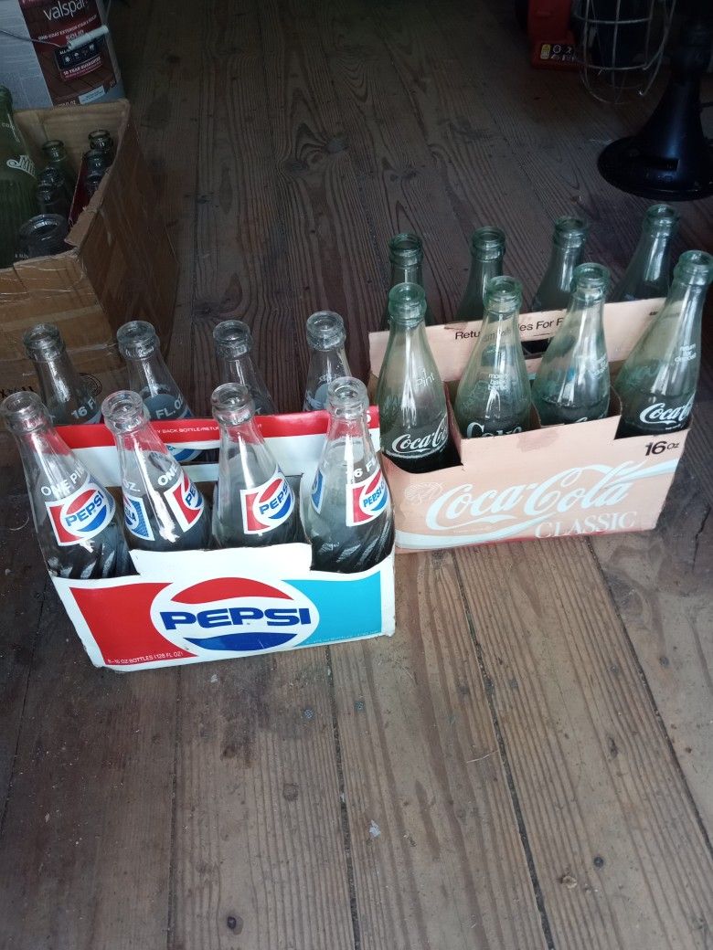 Vintage Pepsi And Coke Bottles
