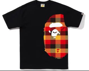 Black Bape Shirt Plaid Face