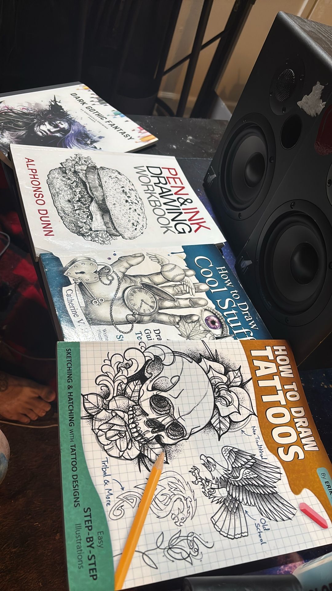 4x Tattoo/Dark Drawing And Color Books