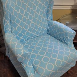 MANOR LIGHT BLUE ARM CHAIR - PAIR