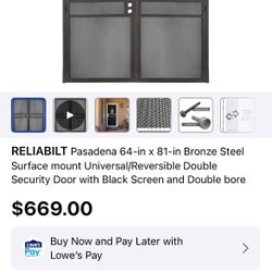 64x80 Double Security Door