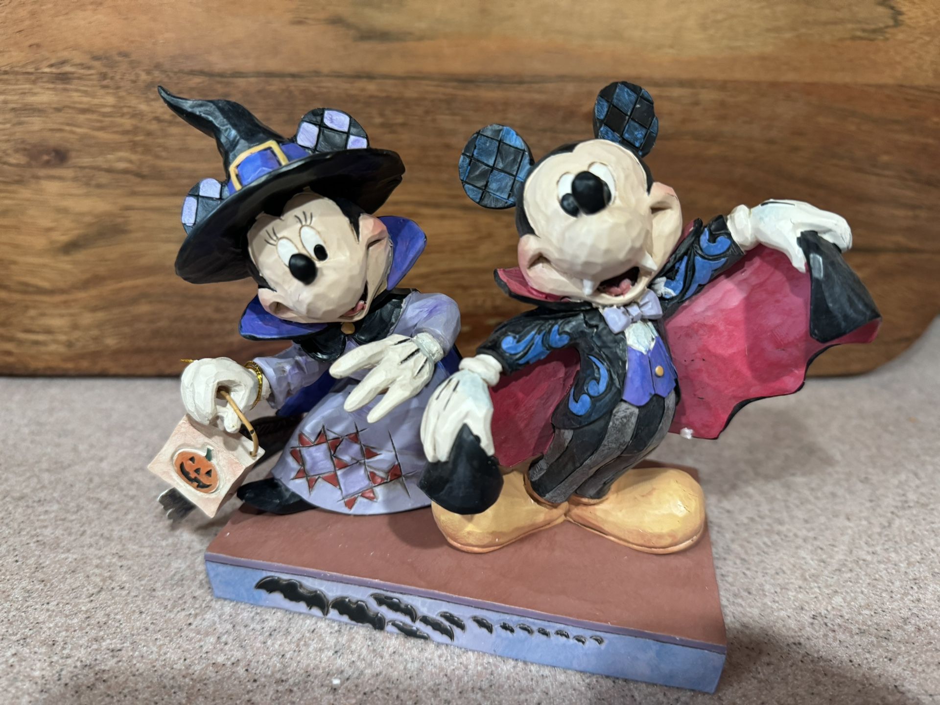 Mickey And Minnie Dracula & Witch Statue