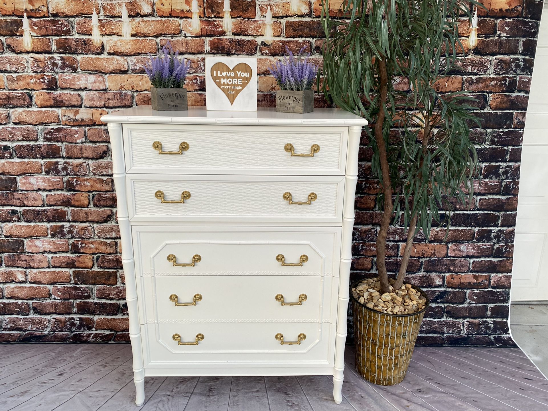 Faux Bamboo Mid Century Dresser by Broyhill