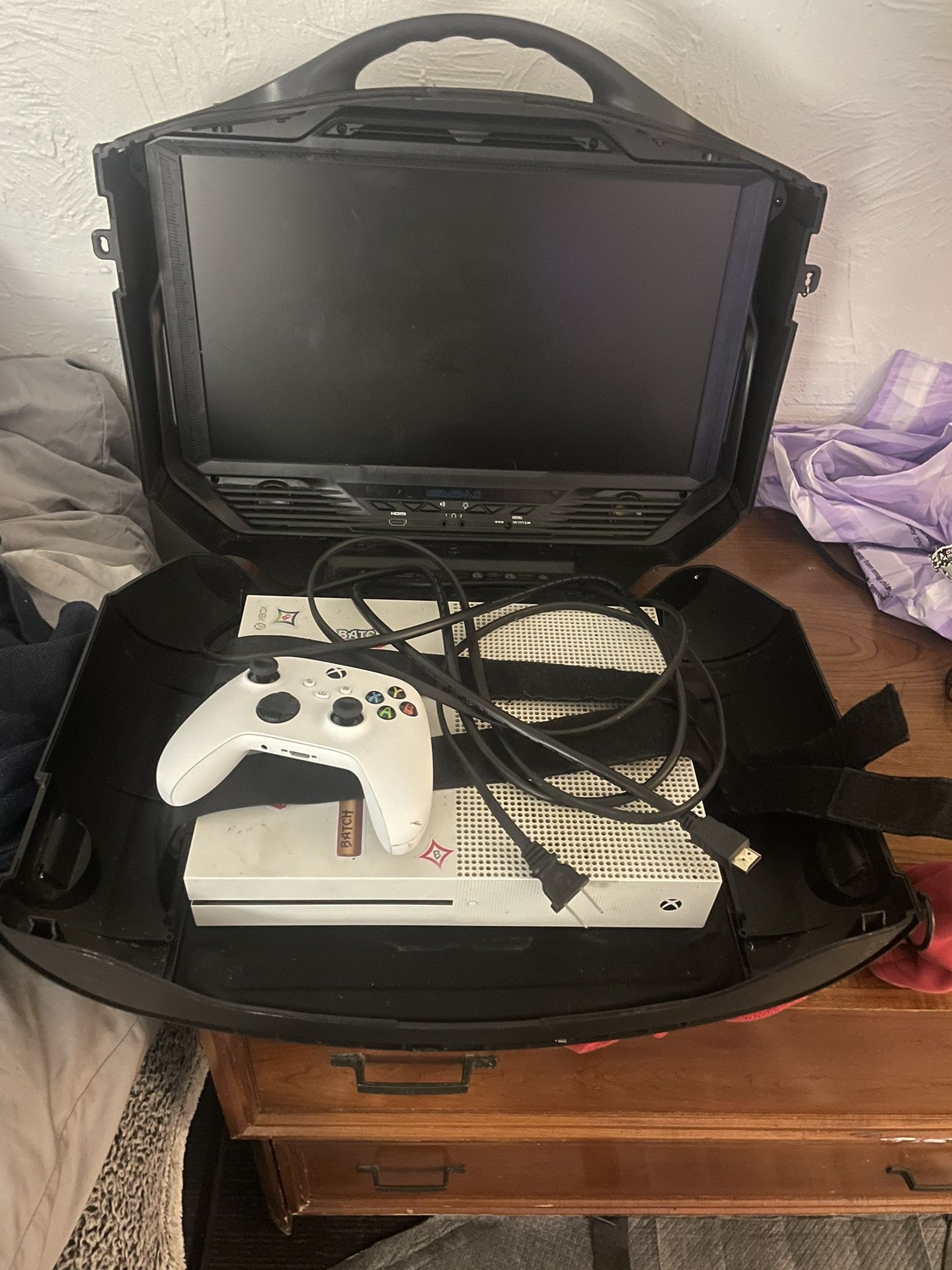 Xbox With Gaming Case