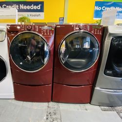 Kenmore Washer And Dryer Burgundy 11$ Down Payment 