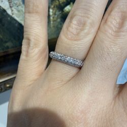 18K White Gold Natural Diamonds ETERNITY Ring Band  