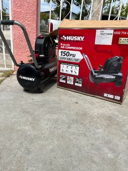 Husky
8 Gal. 150 PSI Portable Electric Oil-Free Horizontal Hotdog Air Compressor with Rubber Wheels and 1-Quick Coupler