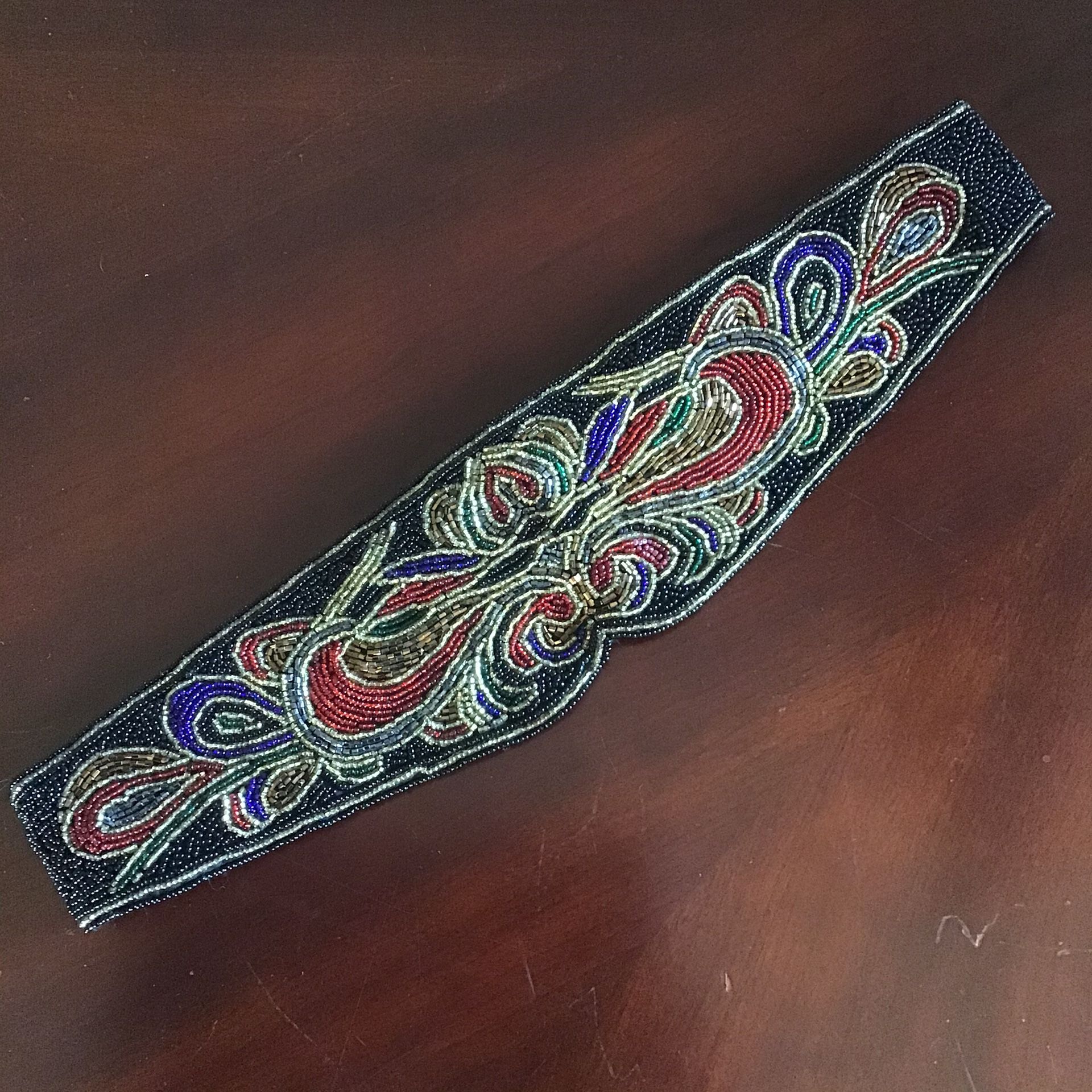 Vintage Nordstrom Handmade Beaded Waist Belt (M)