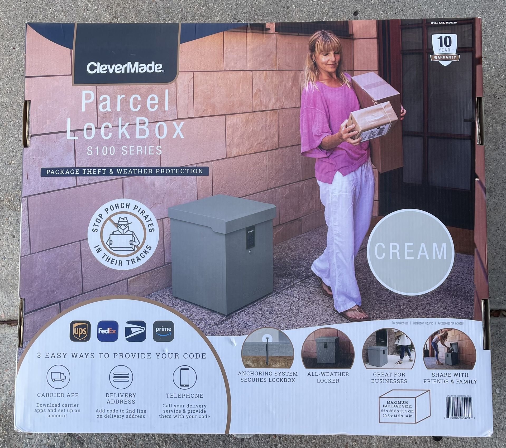 Theft Protection Clevermade S100 Parcel Lockbox NEW!