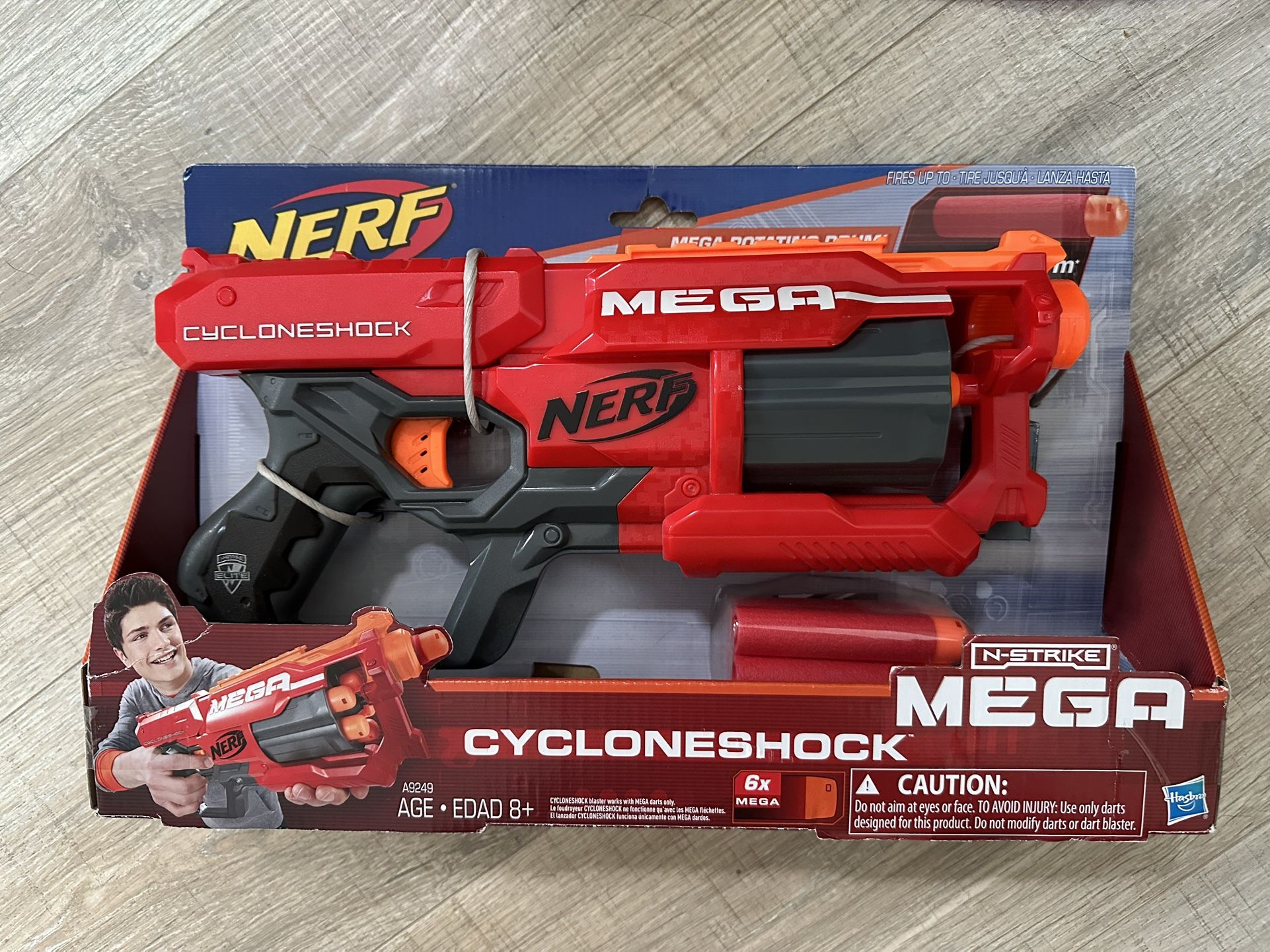 Nerf N-Strike Elite Mega Cycloneshock Dart Blaster 6 Mega Darts Rotating Drum