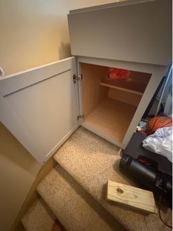 Gray wooden cabinet