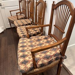 Four French Dining Chairs With Cushions