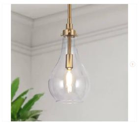 Set of 2 - Modern Teardrop Pendant Light 1-Light Brass Gold Dome Hanging Pendant Light Fixture