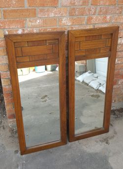 2 wooden mirrors / 49 1/2 inches x 20 inches