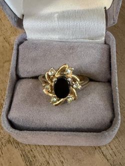 Anillo gold fillet size 7 piedras joyería antigua
