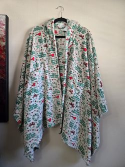 Christmas grinch themed shawl poncho robe