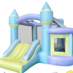 RETRO JUMP Bounce House,Inflatable Bounce House,Bouncy House with Blower,Bouncy Castle with Slide,Kids Bounce House with Jump Area,Ball Pit