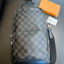 Louis Vuitton Body Bag Avenue Sling Damier Graphite N41719 Mens Black