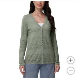 Frye Ladies Pointelle Cardigan 