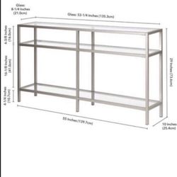 Glass And Brushed Silver Console Table 