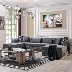 Gray Double Chaise Sectional 