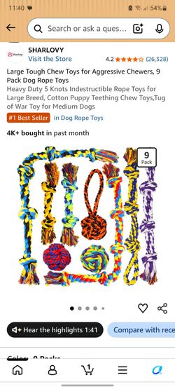 Sharlovy 9-Pack Dog Rope Toys Brand new.