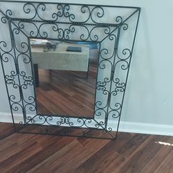 Antique Iron Mirror For Sale