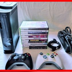 Microsoft Xbox 360 modern warfare 2 console with 2 controllers 12 games power supply
