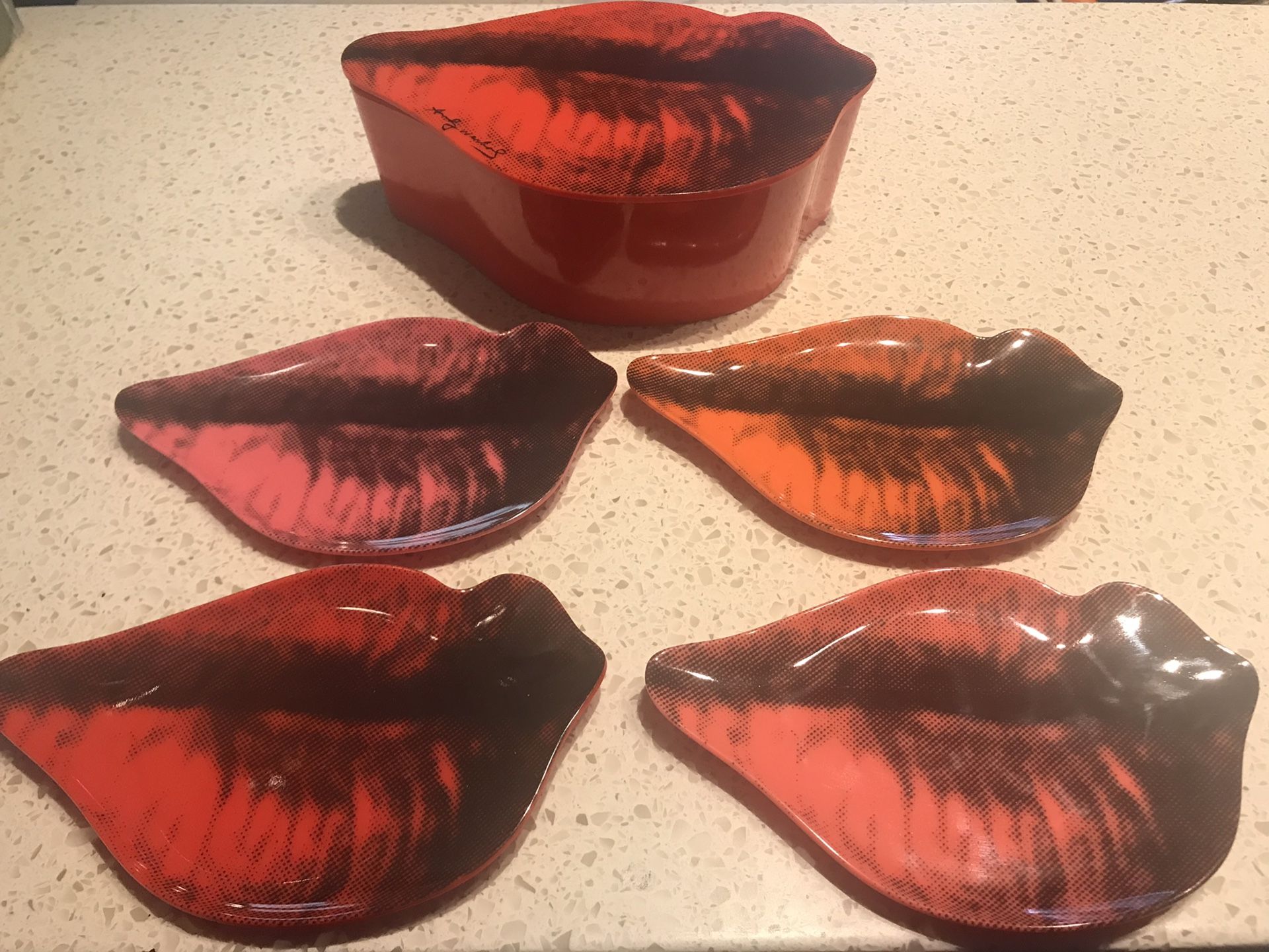 Andy Warhol Marilyn Monroe Lip Plates