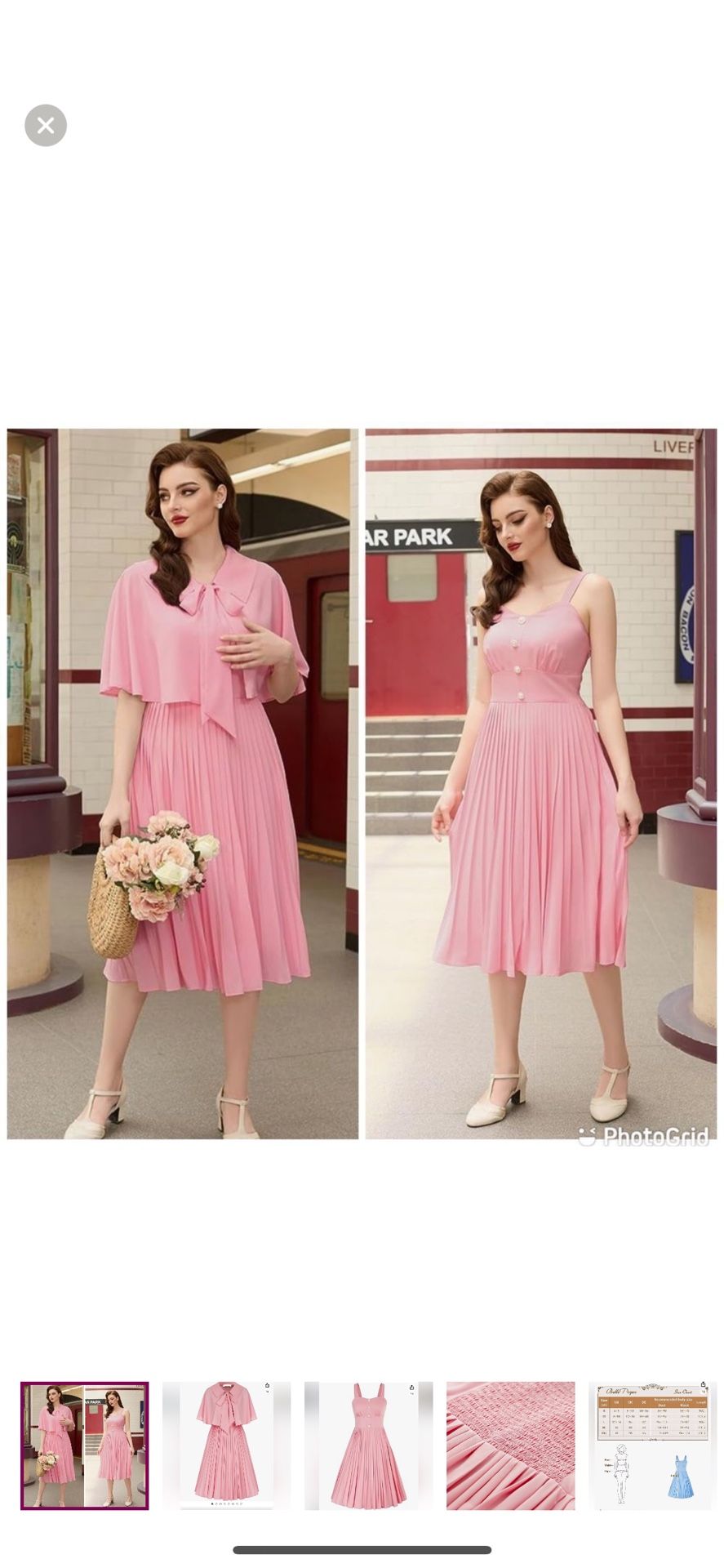 NWT Belle Poque Cape Vintage Pleated A-Line 2Pc Party Dress with Chiffon Shawl Sz- Small