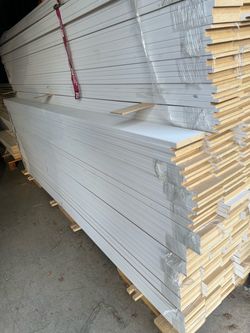 Primed MDF Baseboard Molding Boards 4-5/8 x 8ft  3/4”