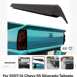 Chevy Silverado tailgate wing spoiler black