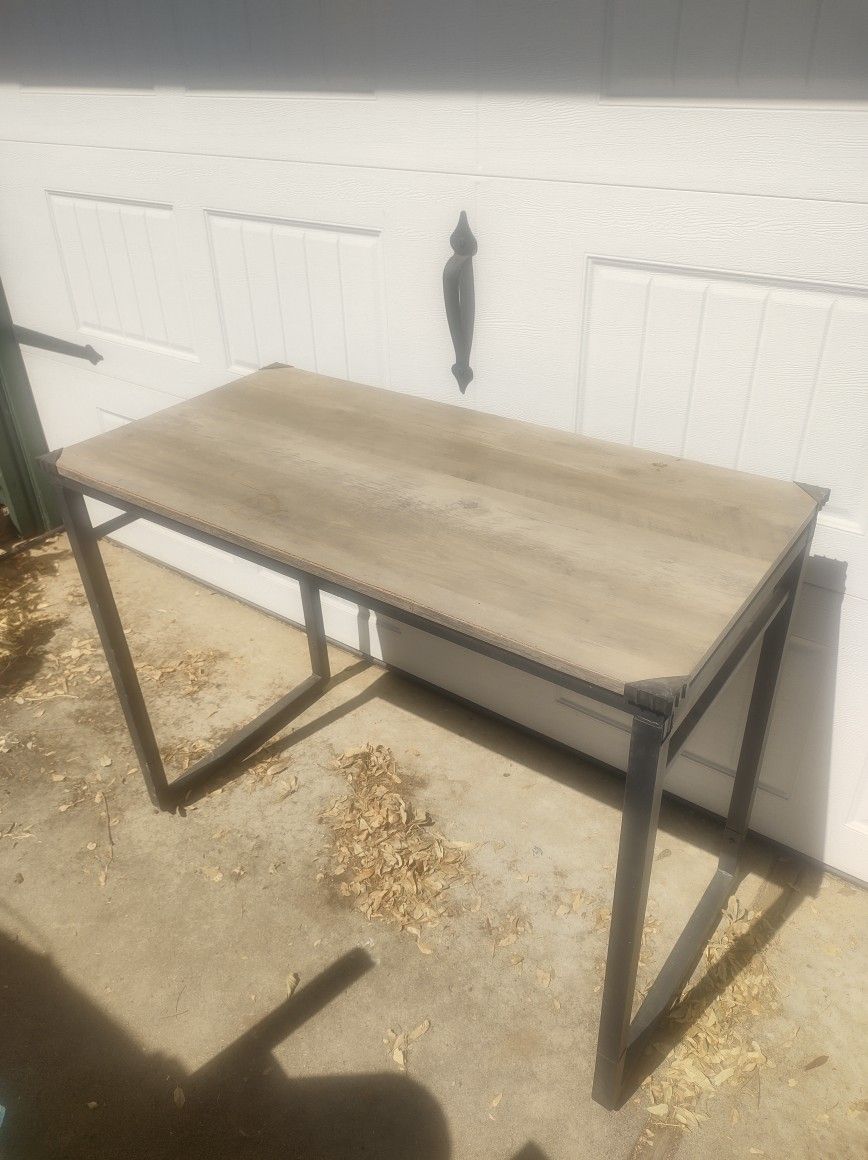 Wood & Metal Desk As Is