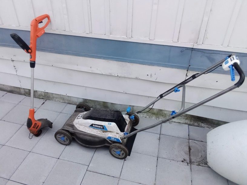 Cordless Lawnmower and Weed eater Combo