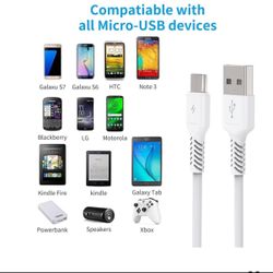 USB A to Micro USB Charging Cord Cable for Android Samsung Galaxy S7 J7 HTC LG Kindle $2/each