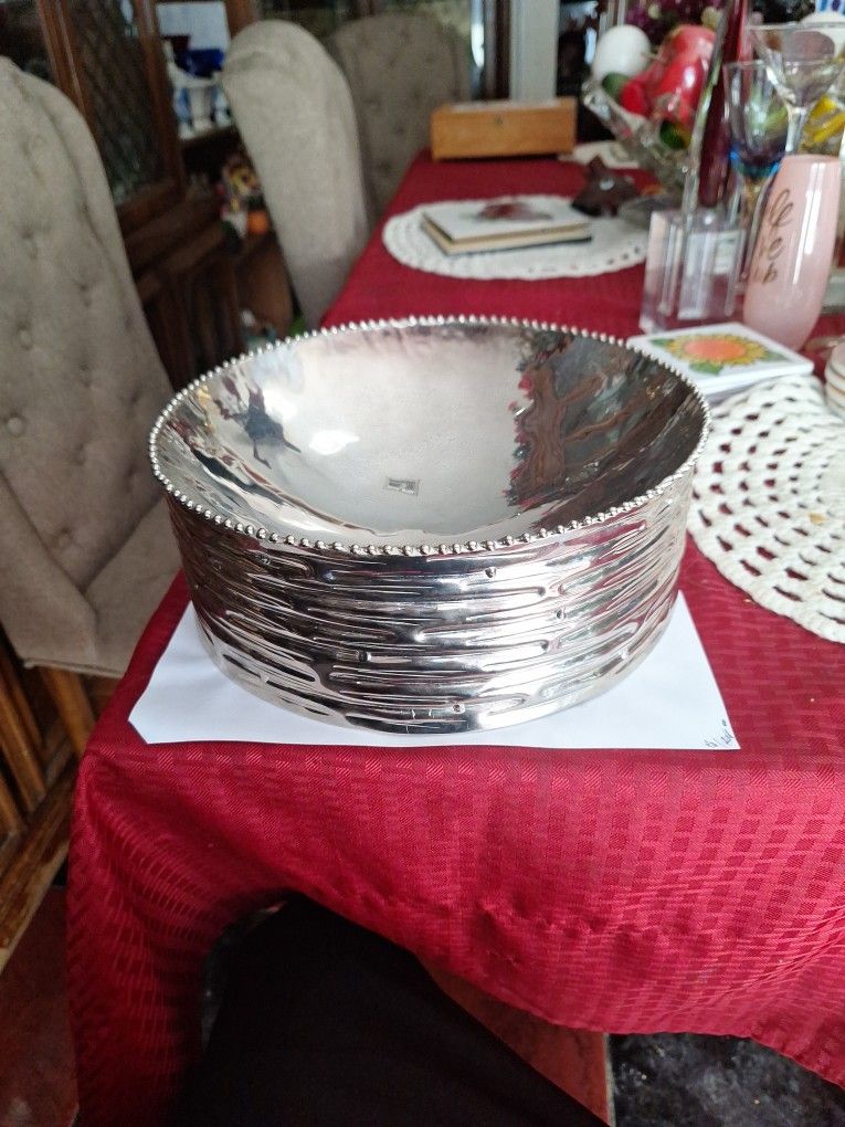 Michael Aram Silver Birch Bark Center Piece Bowl
