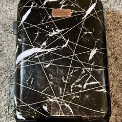 Juicy Courture Black Marble Hardside Spinner Suitcase Luggage Carry-on GREAT COND