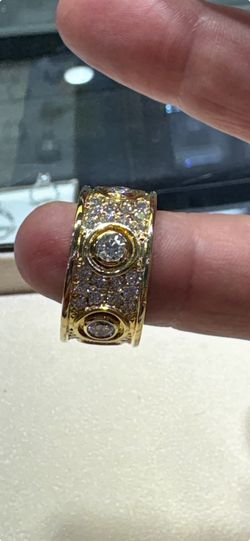 Love Band ring Size 8.5 2 Ct Diamonds 