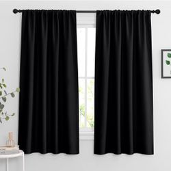 RYB HOME Blackout Curtains for Bedroom Living Room Nursery 63 inches Long
Room Darkening, Thermal Insulated, Privacy Protection, Rod Pocket, Drapes fo