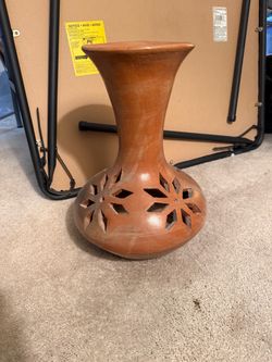 Carmen Ayala Alamos Sonora Mexico Terracotta Cutout Vase