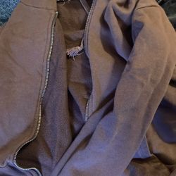 brown oversized zip up 