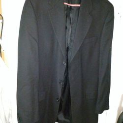 Men's Black Wool Suit Jacket (Size 42)