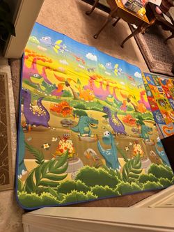Large 6x6 Insulated Foam Baby Play Mat – Waterproof Dinosaur Design