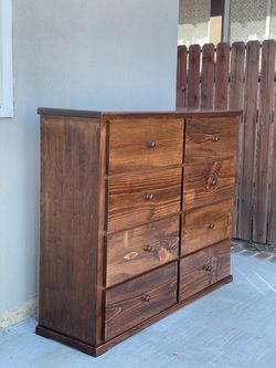 Solid Wood Brown 8 Drawer Dresser